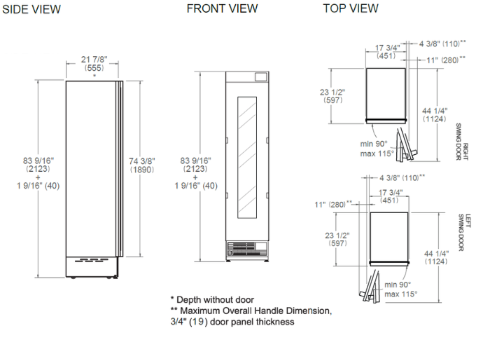 45 cm Slot-in Wine Column Panel Ready